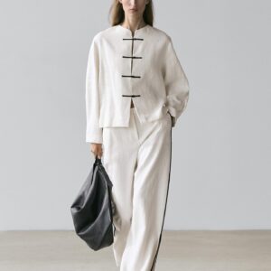 Ensemble en lin femme élégant cru coupe fluide luxina